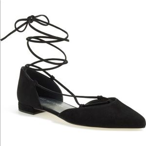 Stuart Weitzman ‘Tyler’ Wraparound Laceup Flat